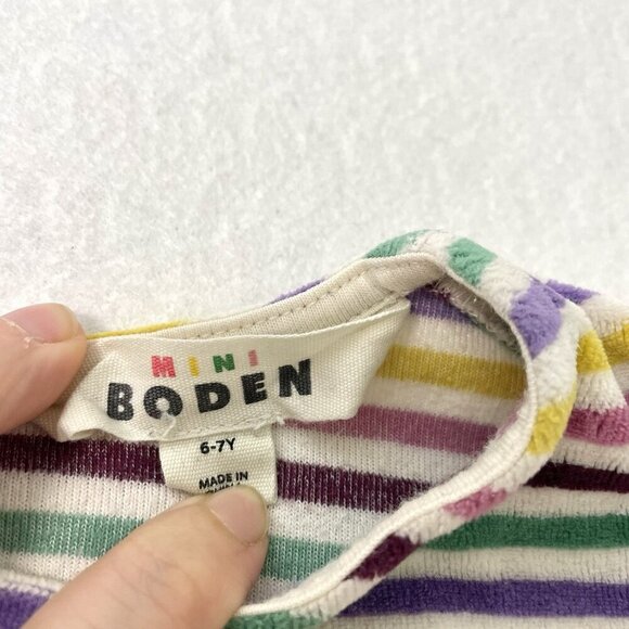 Mini Boden LOT BUNDLE 2 Dresses Embroidered Stripe Colorful Stars size 6-7 - Picture 7 of 10